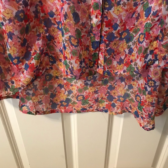 Simply Be Gorgeous sheer Floral high low hem Tunic - Picture 7 of 8